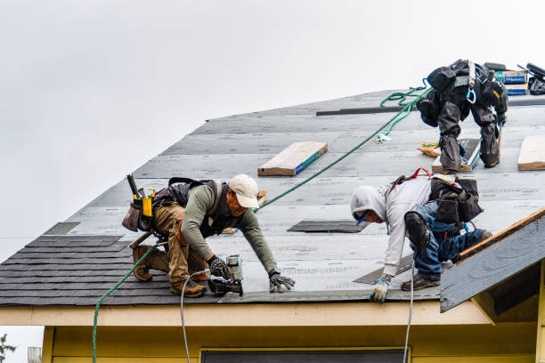 Professional Gutter Installation technician working in Greenfield, NH